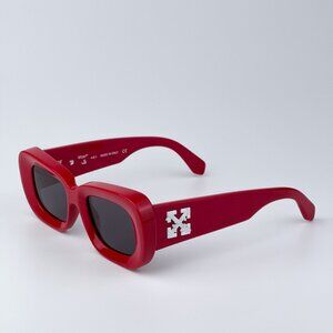 Off-White CARRARA 507 BRAND NEW Sunglasses Red Dark Grey Unisex Rectangular